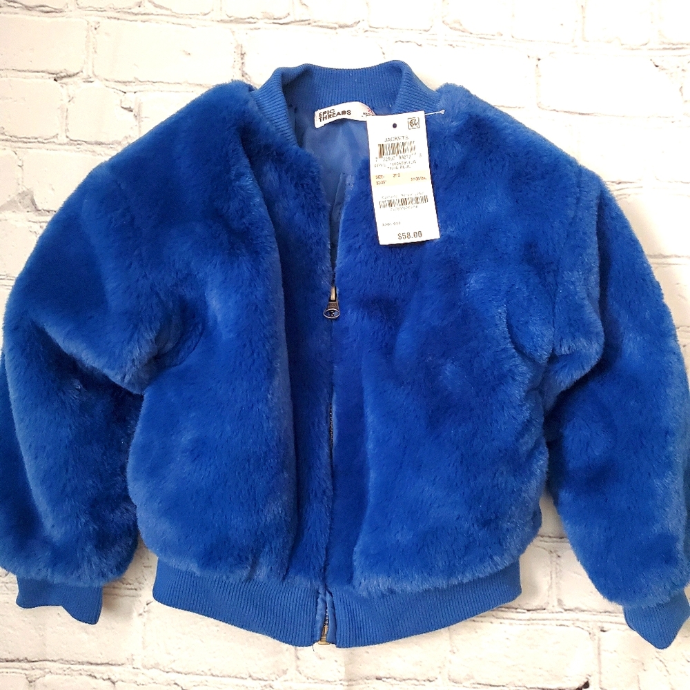 New 3t kids faux fur coat jacket